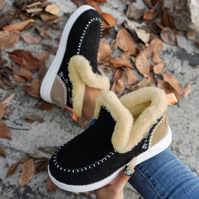 Stivali Donna 2025 Tendenza Scarpe basse da neve Piattaforma da donna Scarpe da donna Stivaletti moda Peluche Botas Mujer Stivali invernali da donna