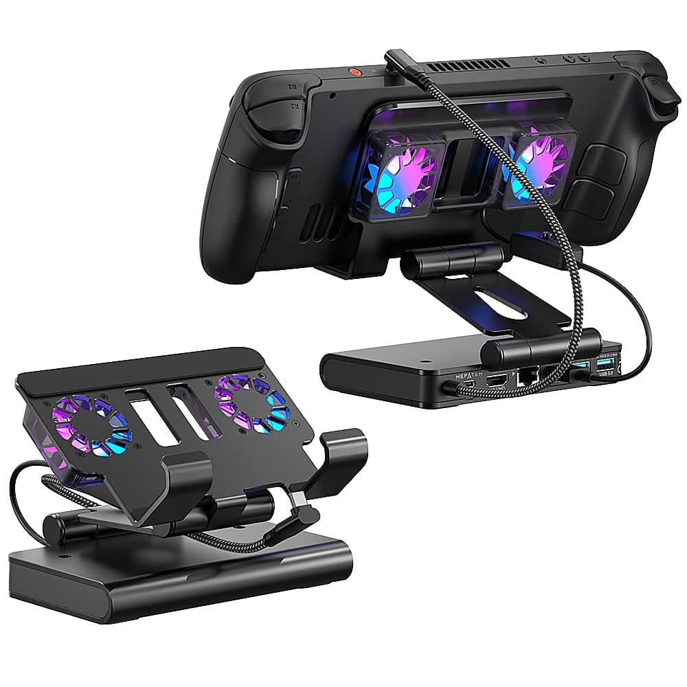 Docking Station for ROG Ally X for Steam Deck, for MSI Claw, for LEGION Go with Dual Fans 4K 144Hz HDMI 2.1 100W PD USB 3.2