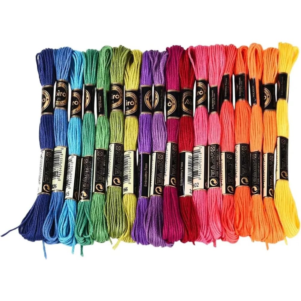 18 Rocchetti da 157,5 Iarde di Filo Colorato per Punto Croce, Filo in Poliestere Variegato per Braccialetti dell'Amicizia, Filo Arcobaleno a 6 Capi per Ricamo