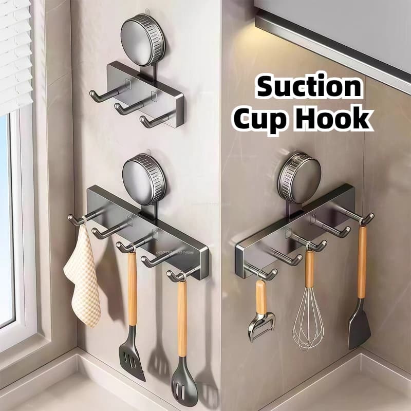 Bathroom Suction Cup Hooks Door Towel Rack Hook Keychain Hooks Without Punching Wall Hanging Row Hook Strong Load-bearing