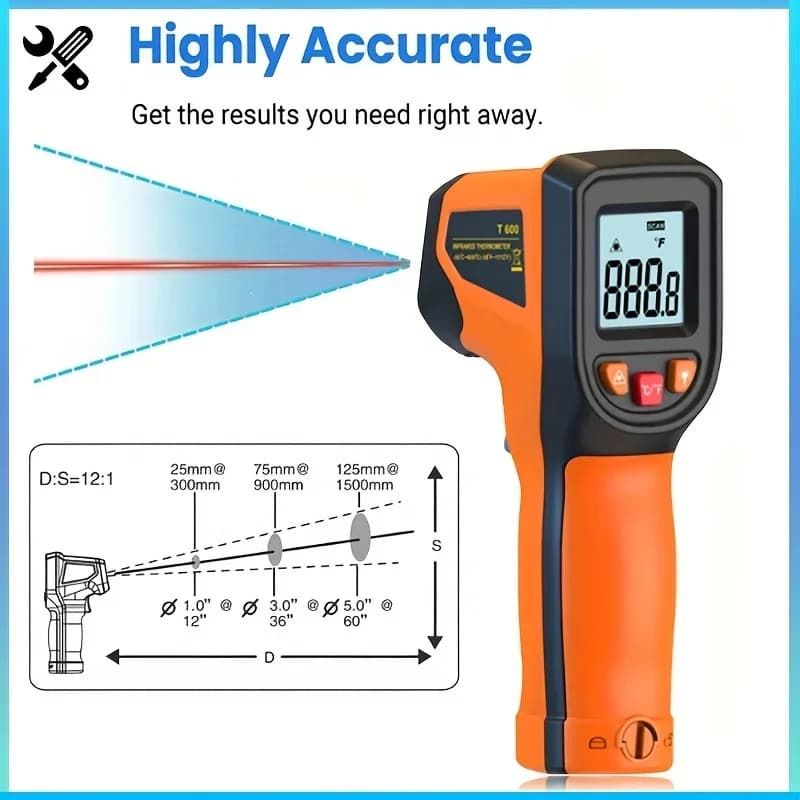 -50 ~ 600 °C termometro digitale a infrarossi misuratore di temperatura Laser senza contatto termometro portatile pirometro schermo LCD sensore IR