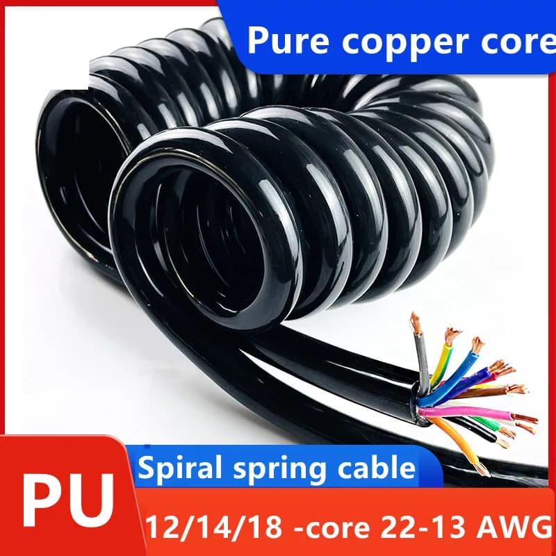 Cavo a molla in PU 12/14/18/21 Core 15 20 18 17 Awg Stretch 1 2 3 4 5 6 7 8 9 10 11 12 13 14 15 metri Filo telescopico a spirale