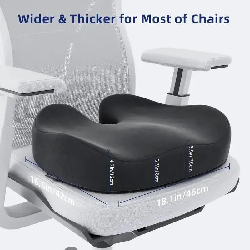 Sedie da ufficio ergonomiche con cuscino per sedile in memory foam - Cuscino per sedia resistente con rivestimento rimovibile, ideale per la parte inferiore dello schienale