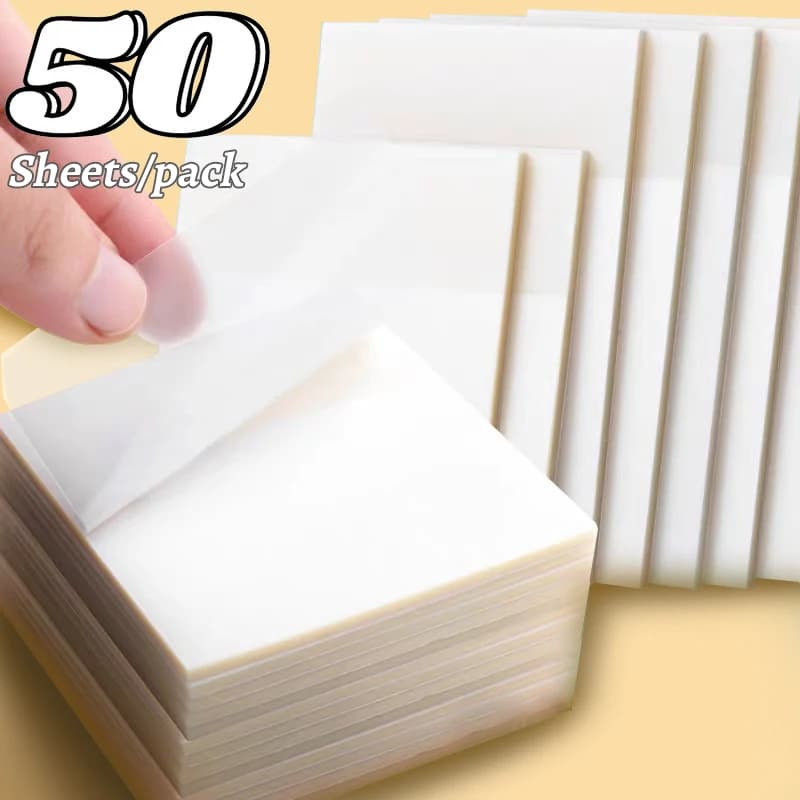 50 fogli di note adesive trasparenti vedere attraverso blocchi di Memo a colori autoadesivi impermeabili per l'ansa del libro per la scuola, l'ufficio