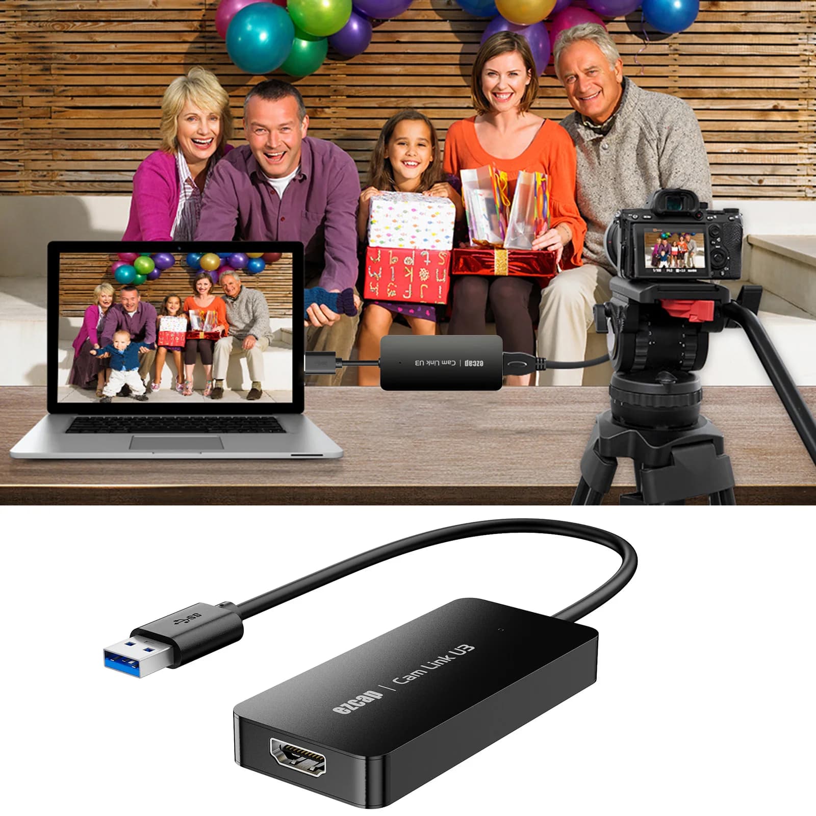 ezcap370 Gam Link U3 Scheda di acquisizione video 4K HD IN 1080P HD Scatola di registrazione Convertitore audio video USB3.2 per videocamera console di gioco