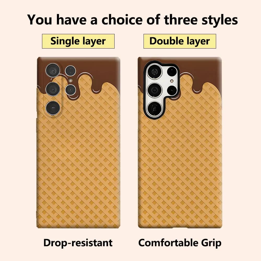 Chocolate Wafer Tile Luxury Fashion Full Lens Protective Case for Samsung Galaxy S26 S25 S24 A56 A36 Plus Ultra