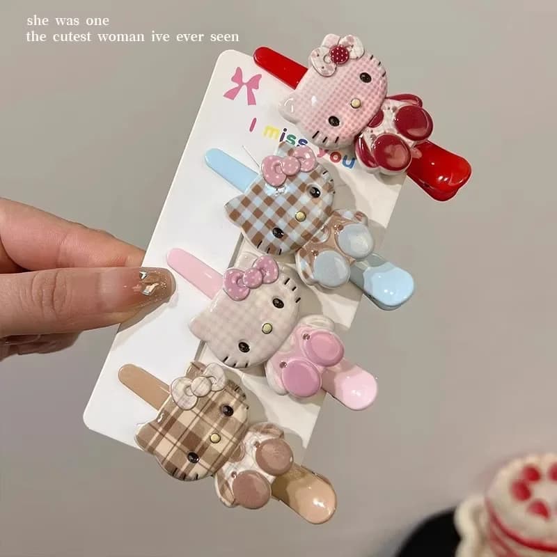 Fashionable Kawaii Sanrio Hello Kitty, cute Japanese cartoon, side cutter for fringe, plastic hair decoration, sweet girl gift