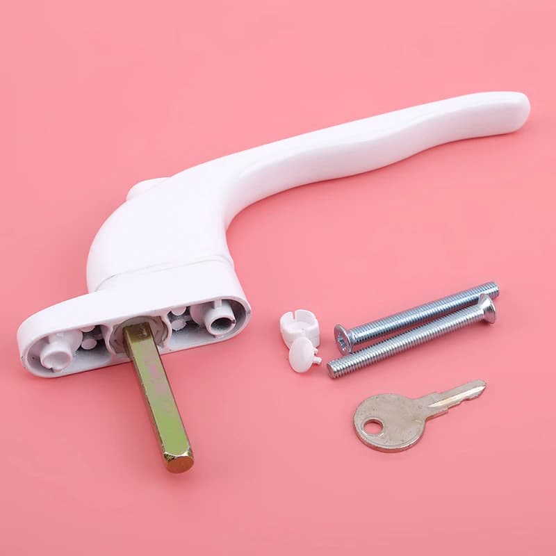Maniglia per finestra in lega di alluminio bianca con serrature Maniglia per porta universale Chiusura a chiave per strumenti per serratura di sicurezza per bambini a doppio vetri