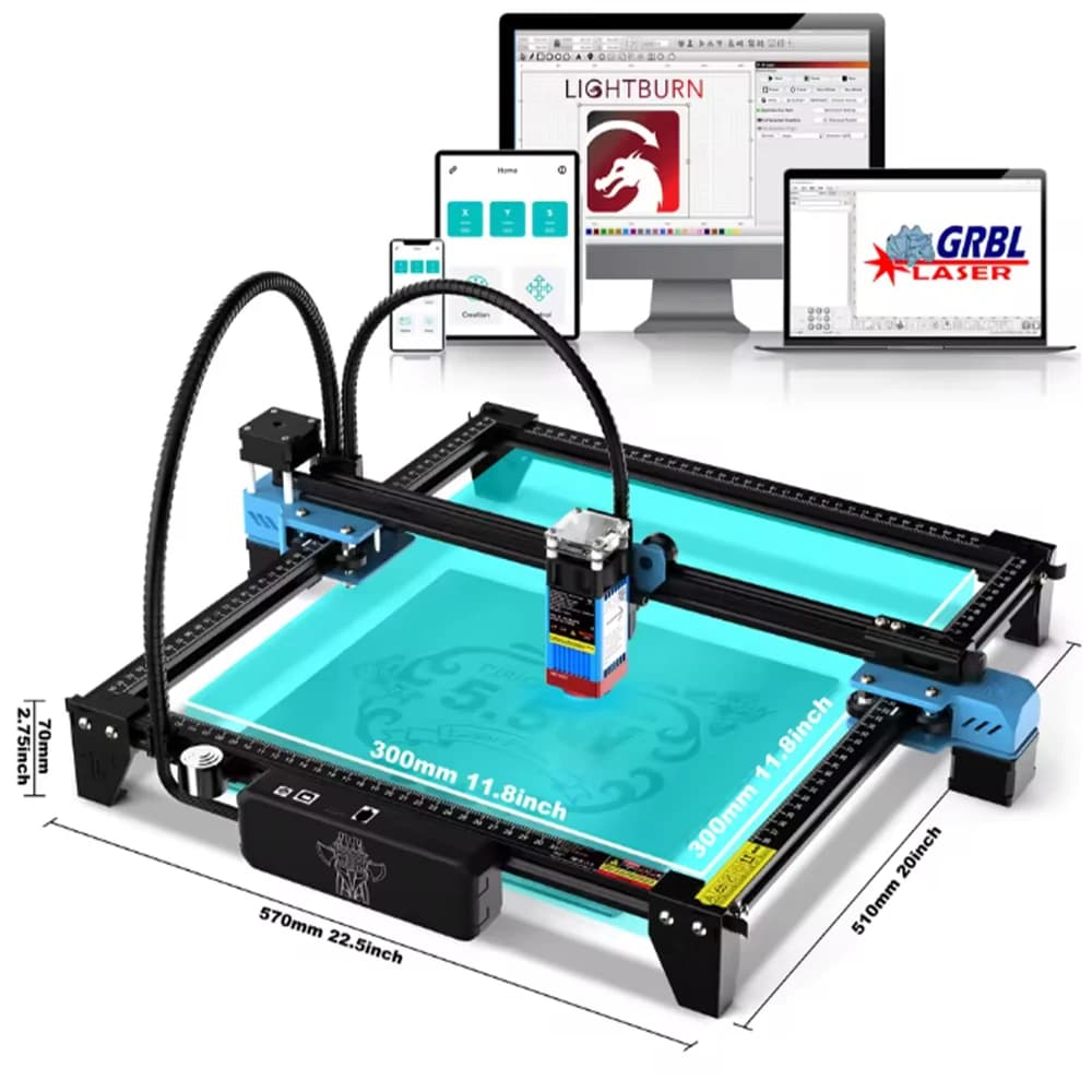 TwoTrees TTS-55 PRO/TTS-10 PRO Laser Engraver with Wifi 600x600mm 40W/80W Laser Engraving Machine 445±5nm Blue Light CNC Machine