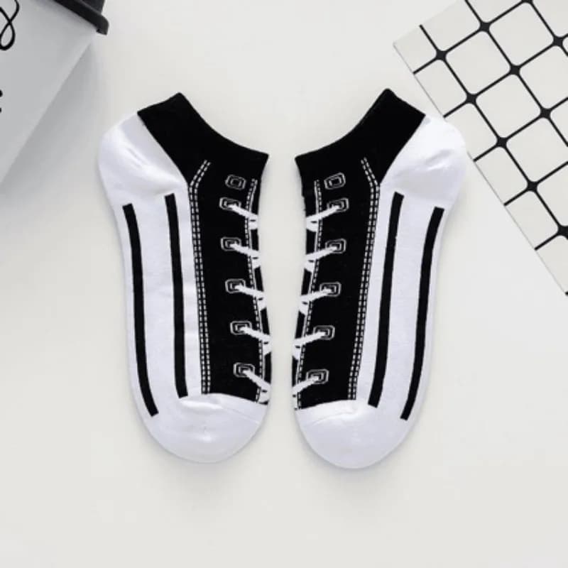 5 Paia di Calzini Sportivi Primaverili e Estivi alla Moda, Versatili, Sottili, Stile Basket, per Uomo e Couple, Socks for Men
