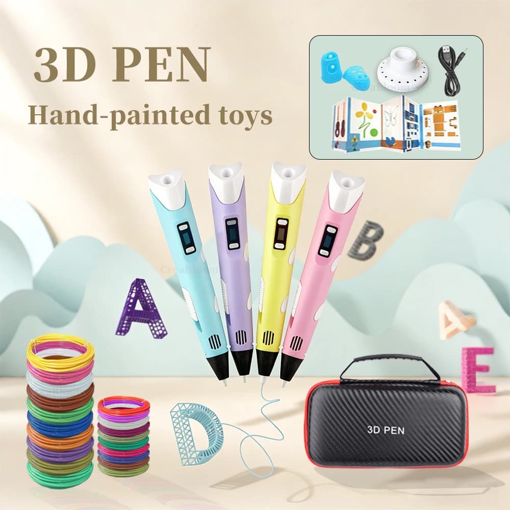3D Printing Pen Set 3D Pen for Kids 3D Drawing Pens Make yourself Creative Kids Birthday Christmas Gifts Travel Case with filament PLA