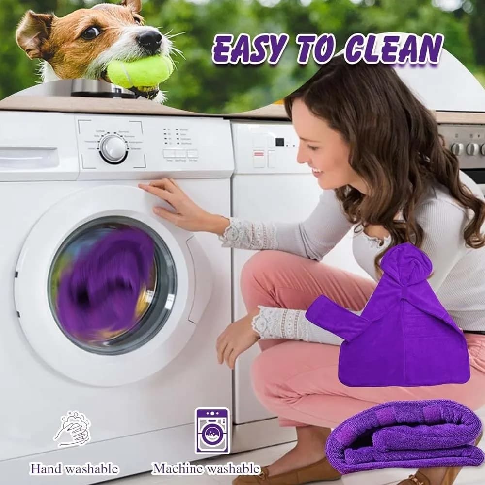 Coral fleece bathrobe for dogs, quick drying towel, pet supplies, comfortable dog cleaning cloth, for indoors and outdoors
