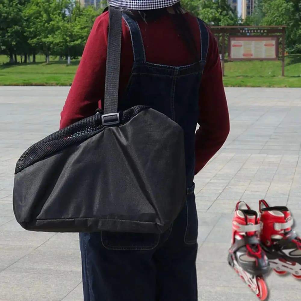Borsa per Pattini da Ghiaccio di Grande Capacità, Borsa Porta Pattini a Rotelle con Tracolla Regolabile, Borsa Impermeabile per Scarpe da Pattinaggio, Sport all'Aperto
