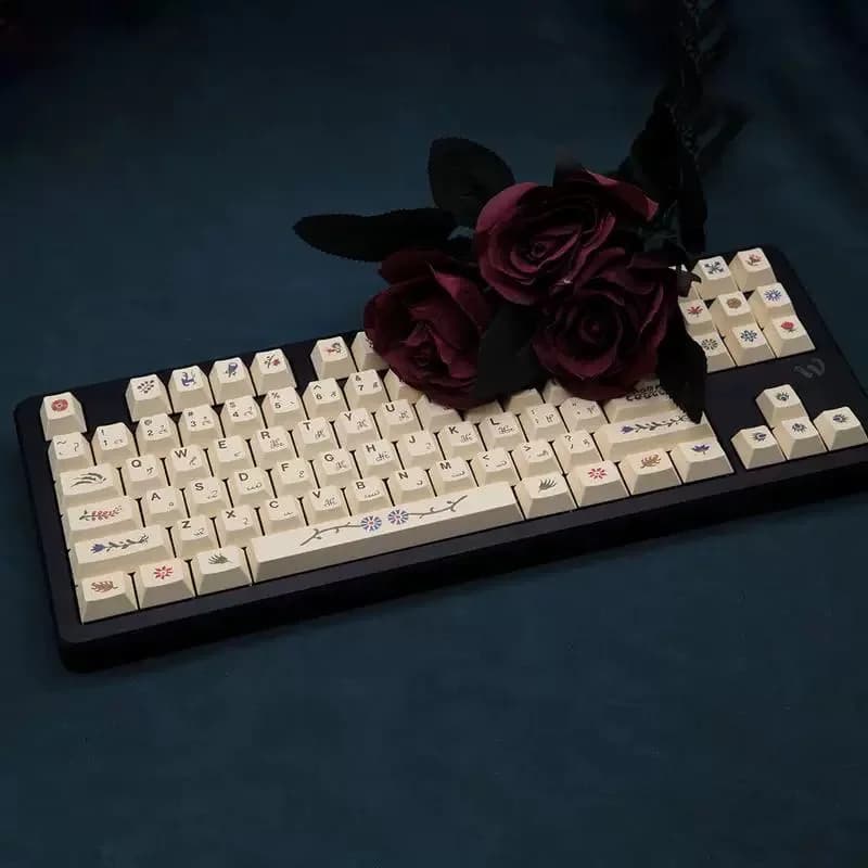 135 tasti The Voynich Manuscript Theme Copritasti Pbt personalizzati CHERRY Animazione a sublimazione Tappo per tastiera meccanica bidimensionale
