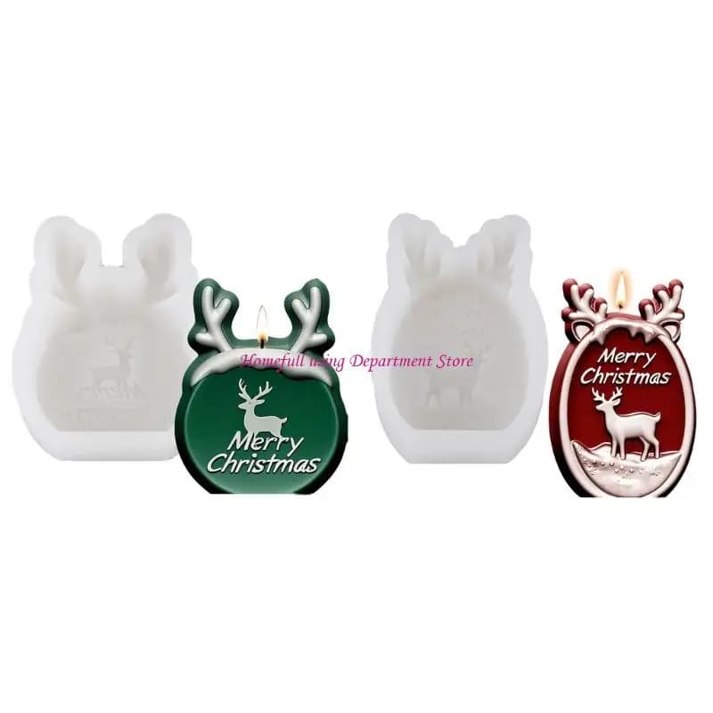 Stampo per candele in silicone con renna per candele, sapone, decorazioni natalizie per casa