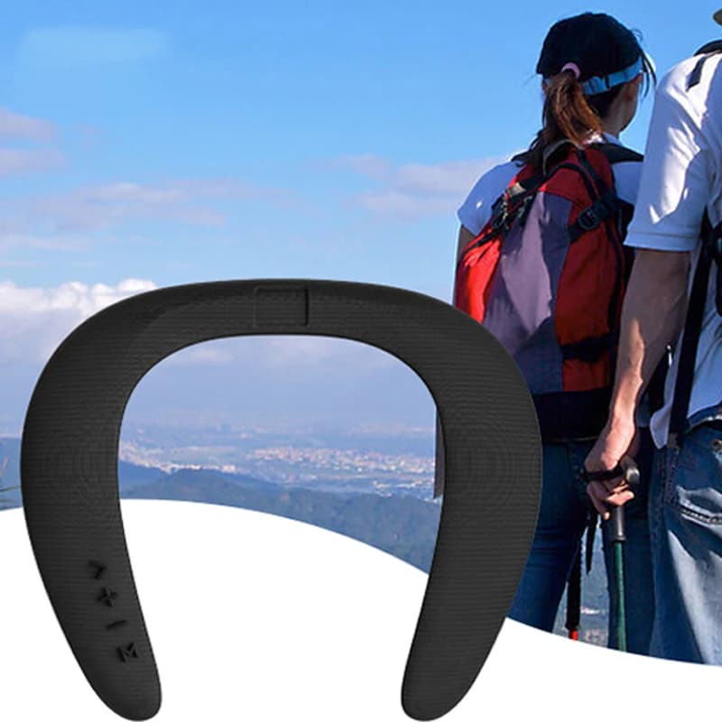 Altoparlante portatile montato sul collo altoparlante Bluetooth Wireless supporto radio FM Stereo Slot per scheda SD con microfono per il gioco