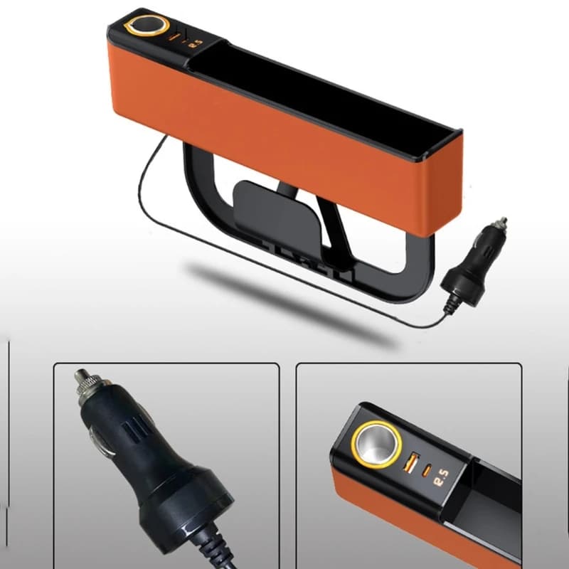 Car Gaps Side Storage Pocket Retractable Car Chargers for Daily Commute, Easy to Reach Crevice Holder 68UF