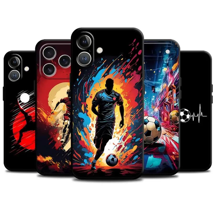 Phone Case for Apple iPhone 17 Pro Max 17e 16 15 Pro 7 8 14 13 12 XR XS MAX Air 11 Funda Phone Cover Play Football