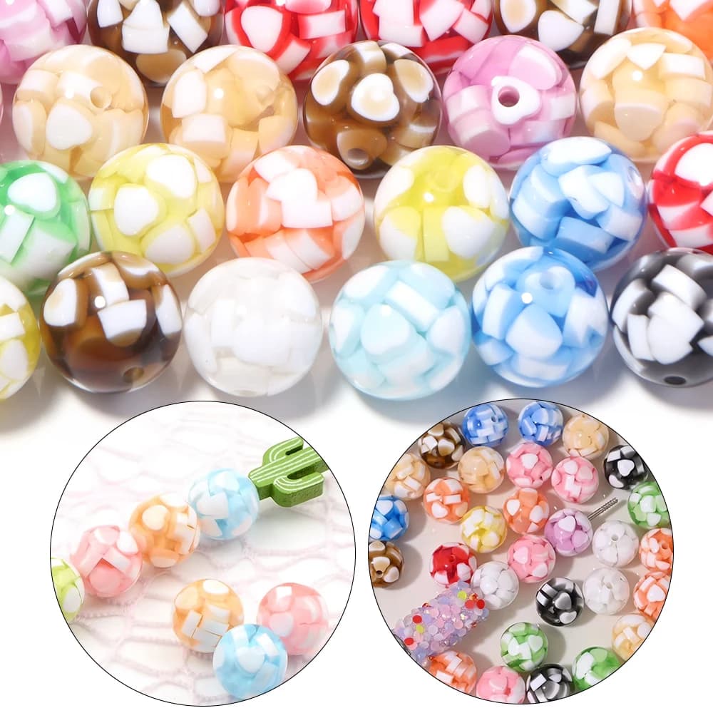 5pcs/lot 16mm Candy Color Acrylic Beads Round Loose Spacer Beads For Jewelry Making DIY Necklace Bracelet Accessories