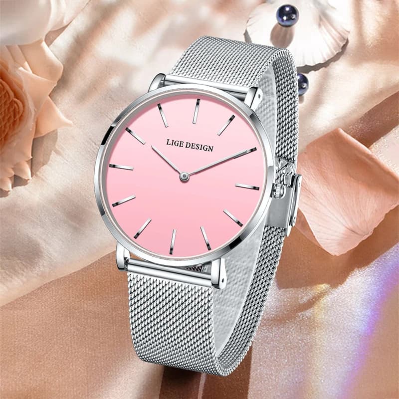 Orologio da Donna LIGE Elegante e alla Moda, al Quarzo, Lussuoso, Semplice, Casual, Sportivo, con Cinturino a Rete, Impermeabile, Bracciale da Polso da Donna, Regalo per Lei