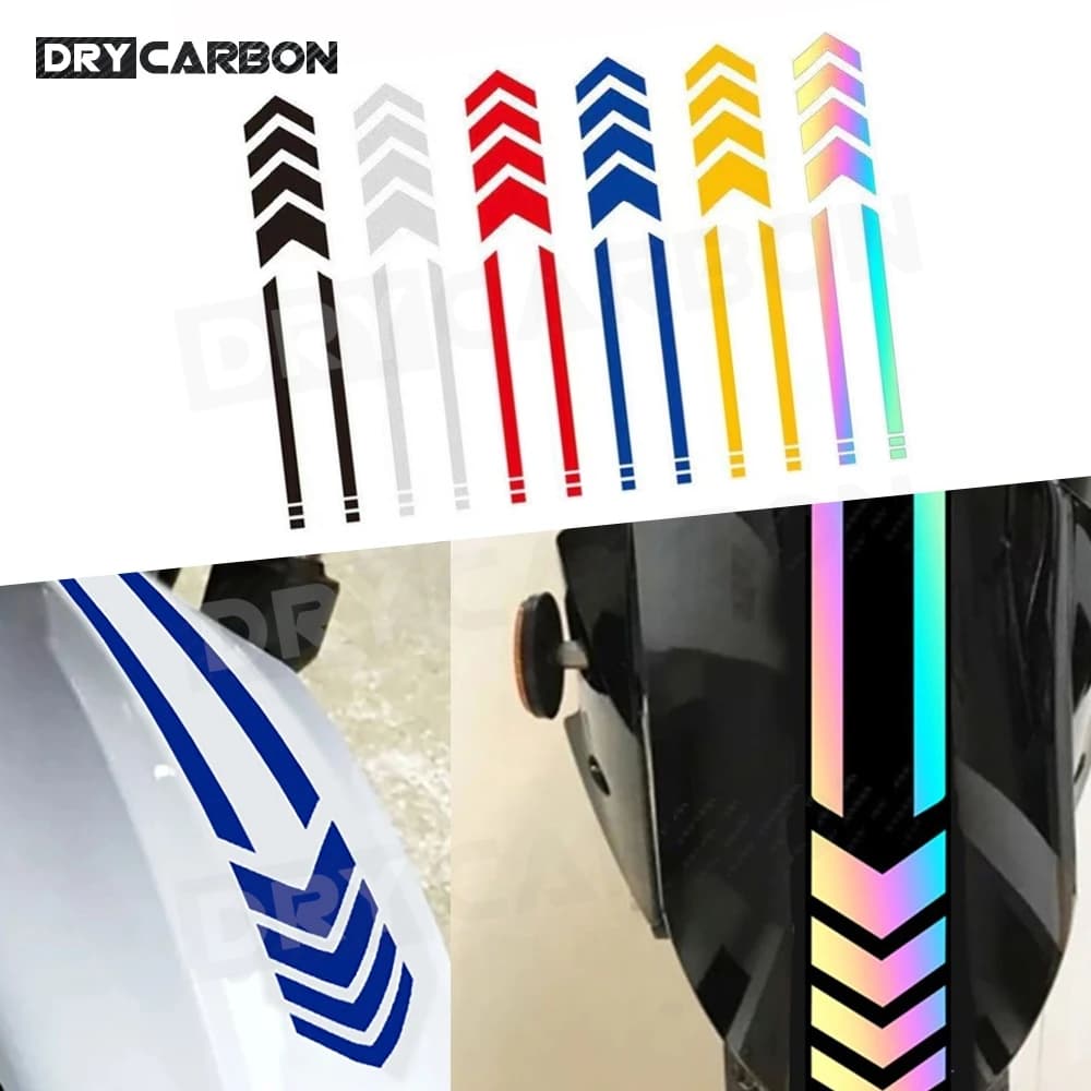 Adesivi per strisce di freccia per moto Pasta per parafango Nastri per moto riflettenti impermeabili universali resistenti all'olio Decal Accessori per moto