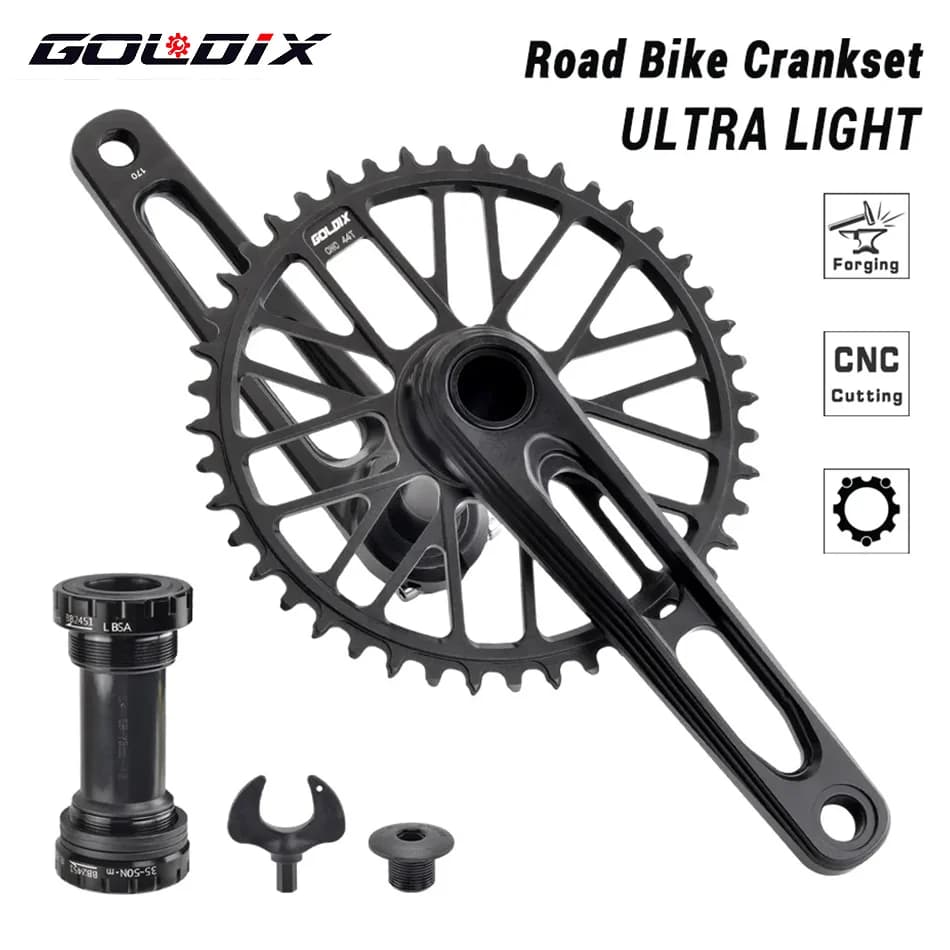 GOLDIX manovelle stradali ultraleggere bracci guarnitura bicicletta BSA BB92 ghiaia strada MTB manovella 170/175mm corona corona 50-34T per Sram xx1