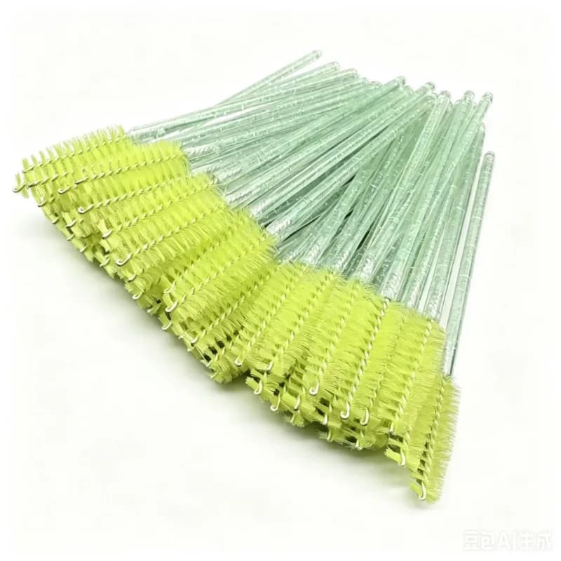 50Pcs Crystal Eyelash Makeup Brush Diamond Handle Mascara Wands Eyelash Extension Tool Disposable Spoolie Wands for Mascara