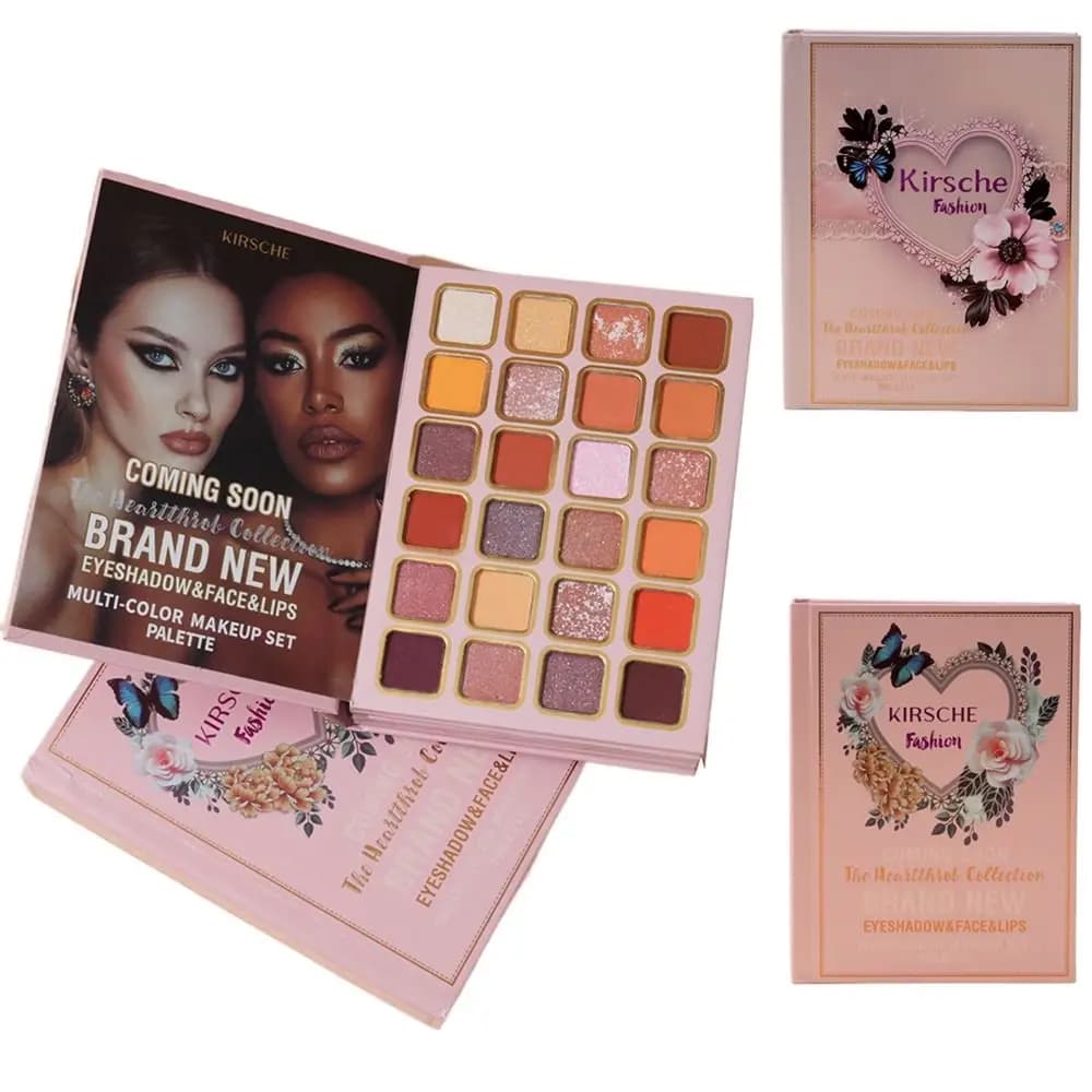 Palette Shadows Foldable with 5 Paper Shaped Sheets, Waterproof Portable Makeup Kit with Shimmer Finishes, Matte and Glitter