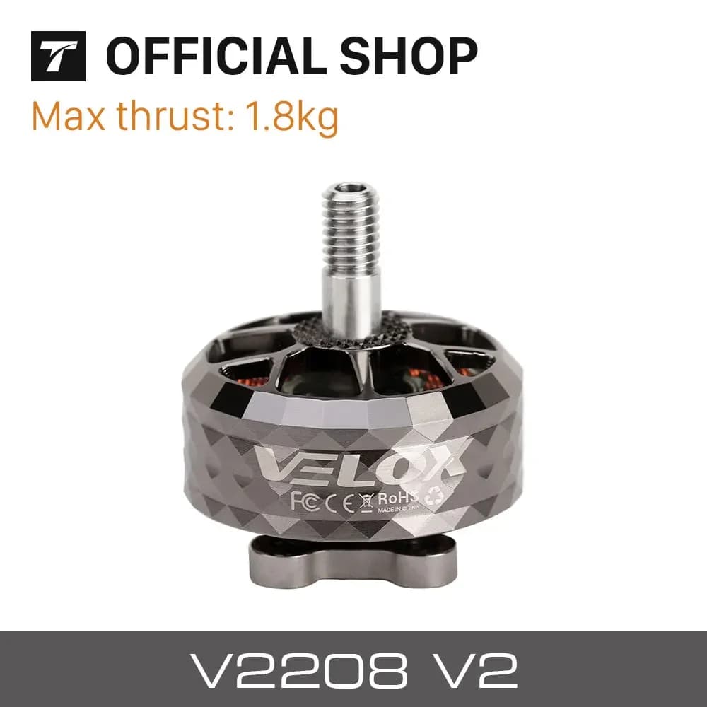 T-motor Hobby VELOX SERIE V2208 V2 KV1750 KV1950 KV2450 Motore Brushless Outrunner Per RC FPV Racing Drone Quadcopter Fram
