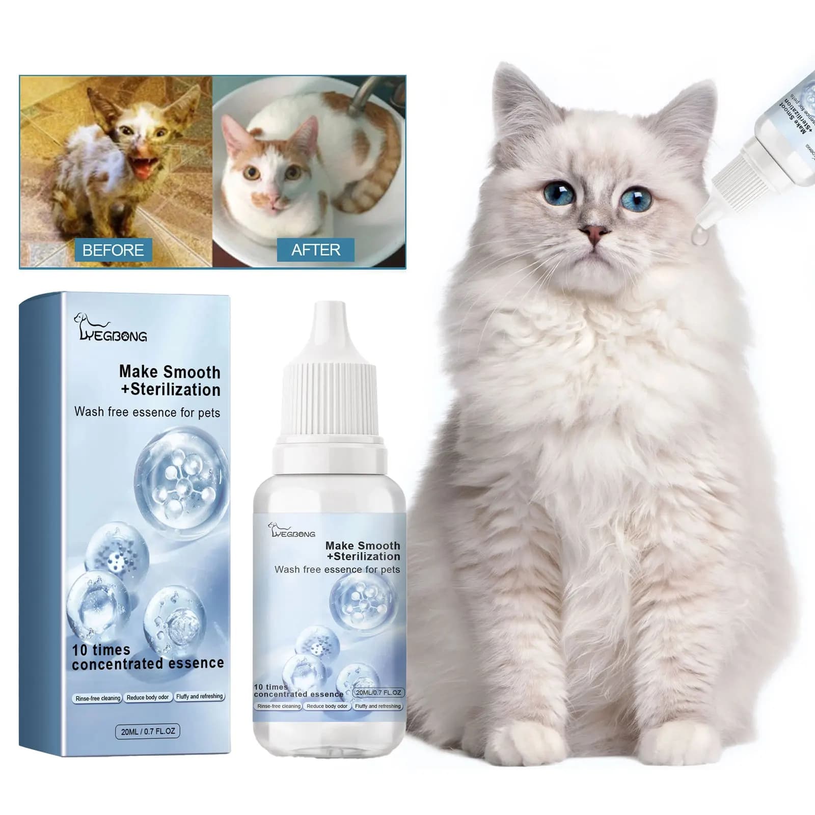 Pet Wash Free Essence Dog Body Wash ammorbidente per capelli rimozione Dirts acari deodorizzazione riduce il prurito Shampoo idratante per cuccioli