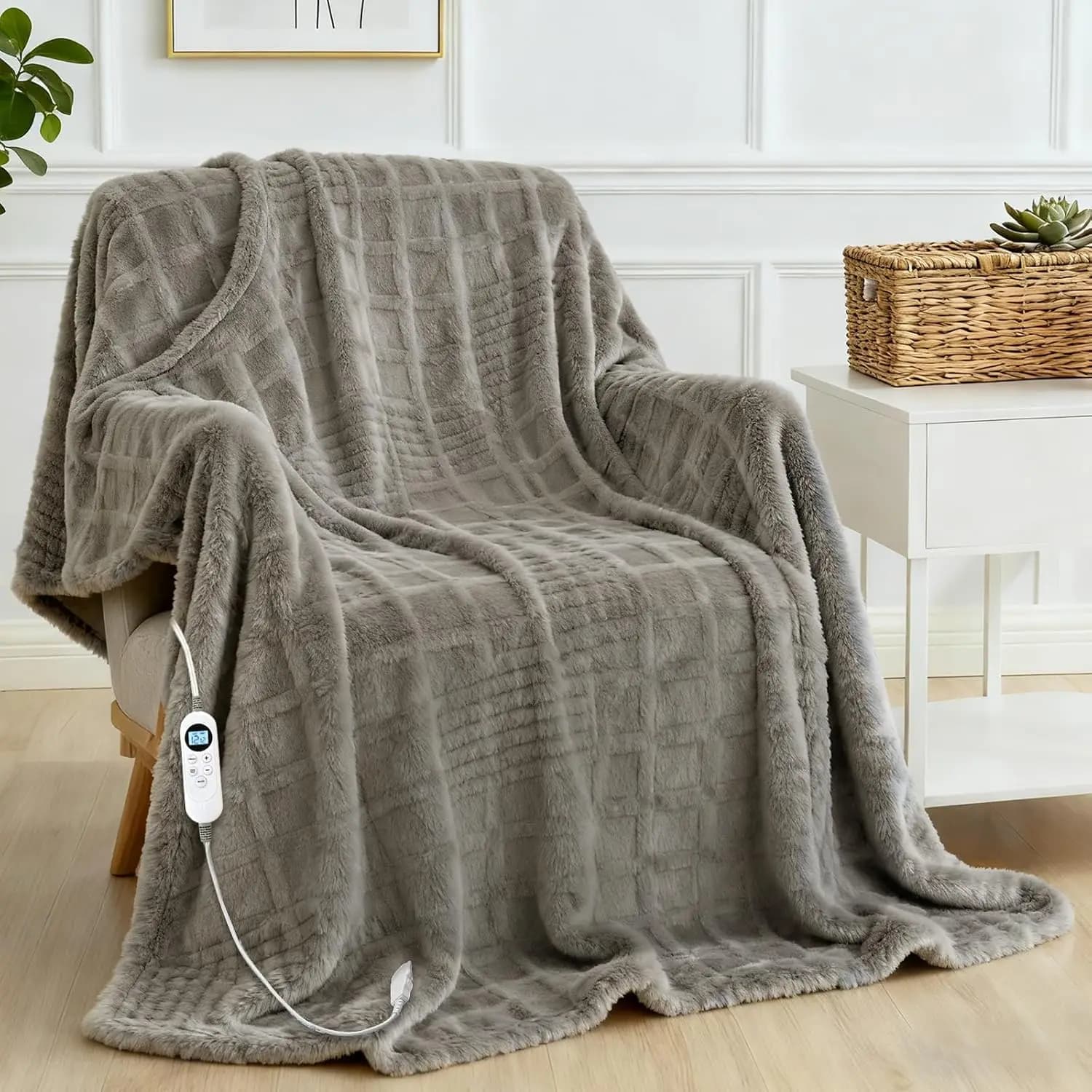 Coperta elettrica riscaldata 50x60 con 12 livelli di calore, timer e sicurezza per la casa