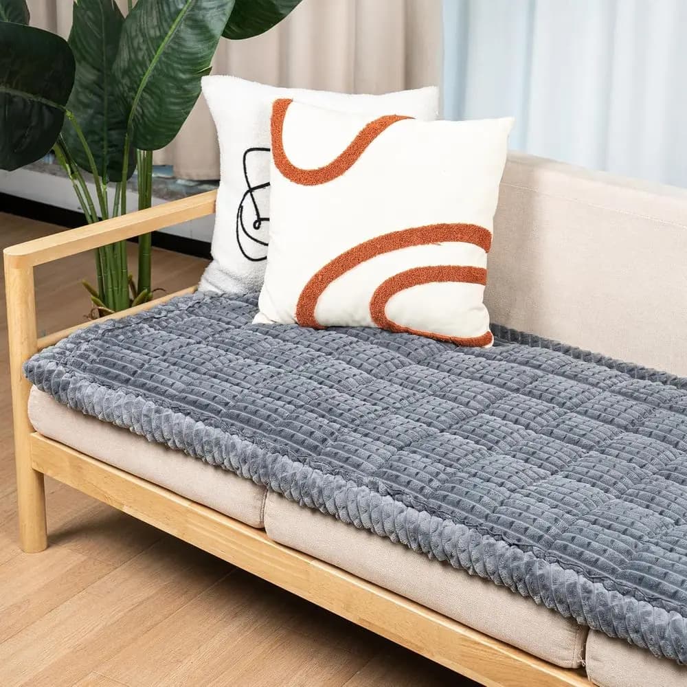Anti-slip washable cover for dogs, large grey blanket for sofas for pets (27,6 x 59,1)