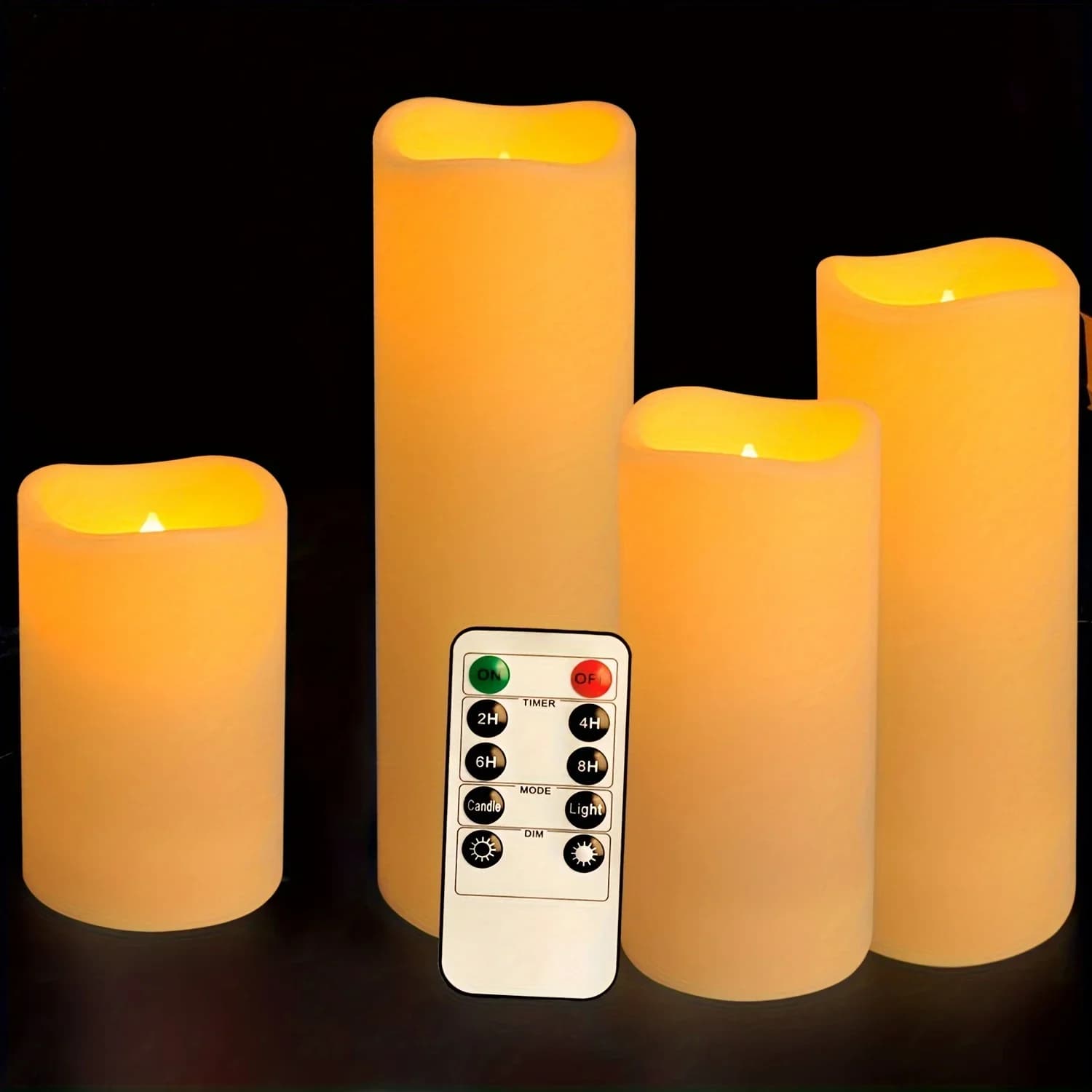 Candele senza fiamma con telecomando, timer 2/4/6/8H, candele telecomandate impermeabili per interni ed esterni alimentate a batteria,