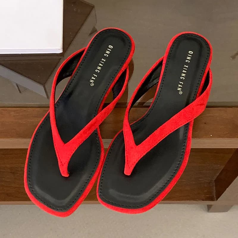 BOMENDUI 2026 Ciabatte Estive da Donna Slip-On con Fascia Sottile, Eleganti Sandali con Zeppa Bassa per Esterni