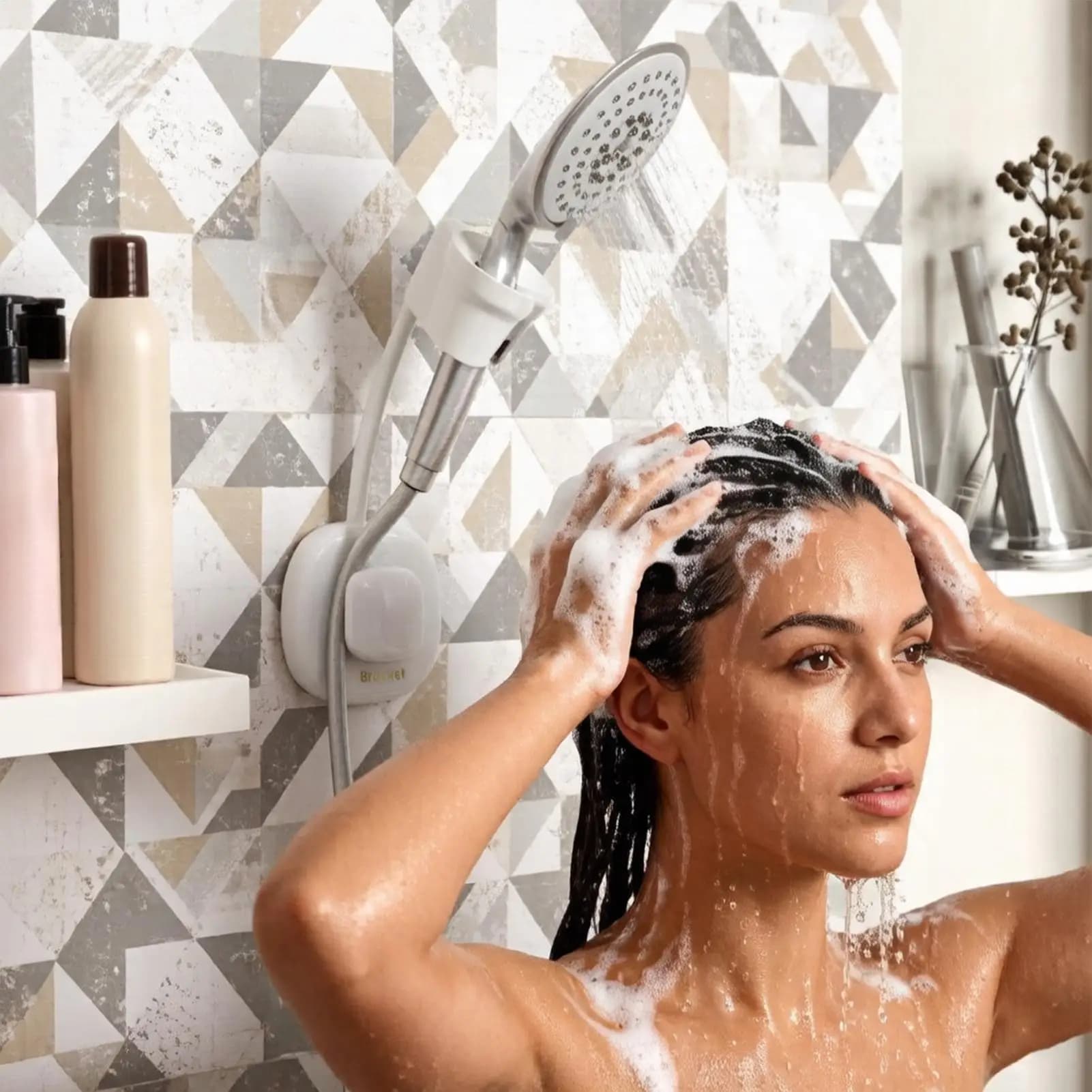 Hair Dryer Hanger Wall Mounted Waterproof Rack Anti-Slip Bathroom Hair Blow Dryer Hanger For Apartment Dorm Studio Barbershop