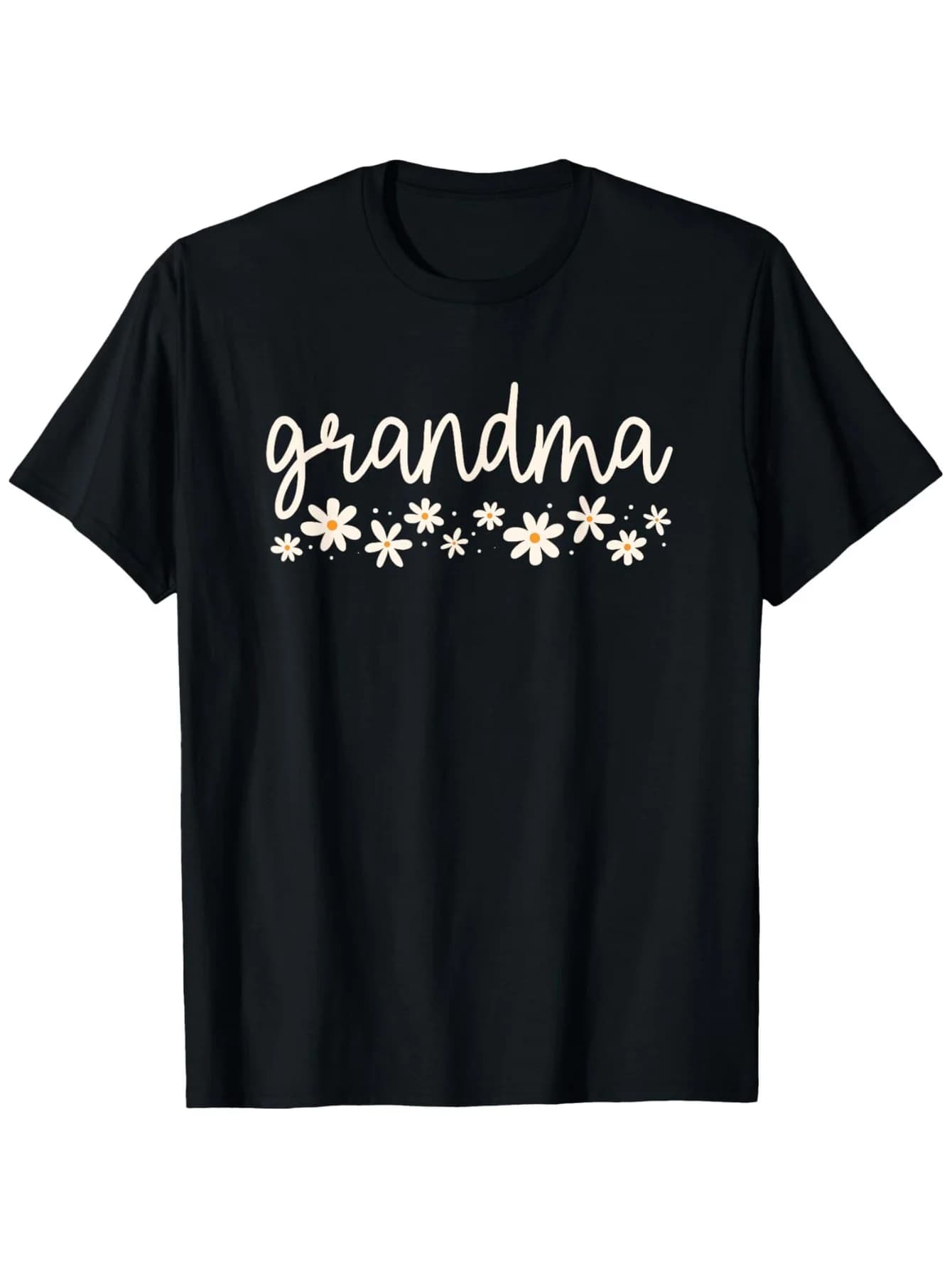 T-shirt floreale per la gravidanza della nonna - 100% cotone, S-XXXL, regalo per la festa della mamma nero/bianco