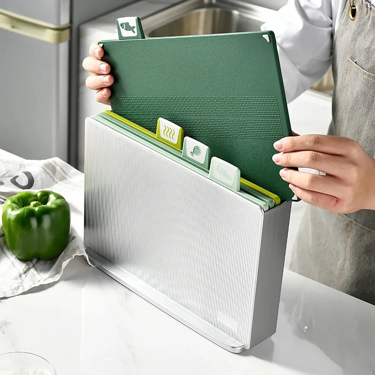 4pcs Multi-color Classification Cutting Board Set Kitchen Thickened Plastic Cutting Board Set Household Fruit Food Cutting Board