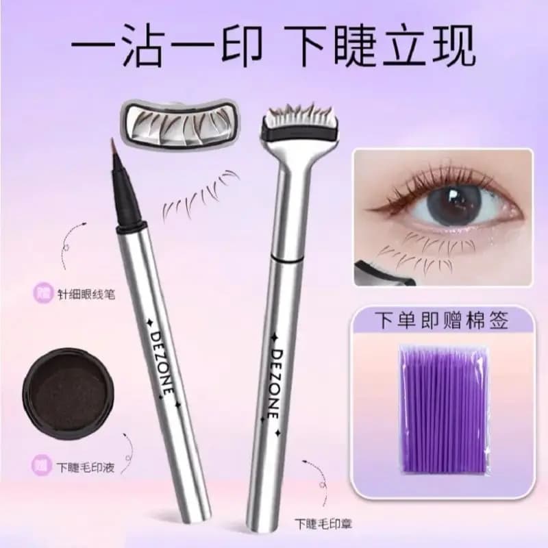 Dezone Eyeliner pen with timbre for lower eyeliner waterproof sweat resistant quick drying 2 in 1