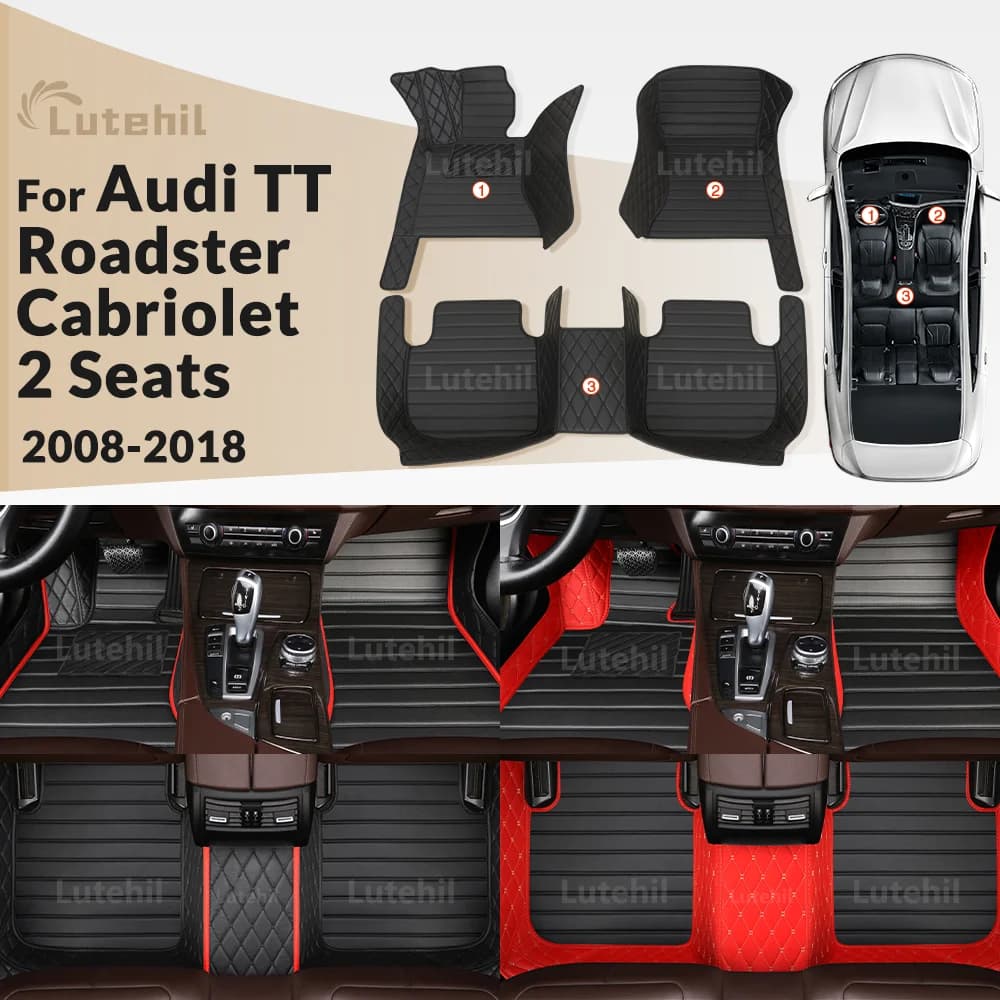 LUTEHIL Per Audi TT Roadster/Cabriolet 2 Sedili 2008-2018 Tappetini Auto Personalizzati Copertura Automobile Accessori Interni 17 16 15