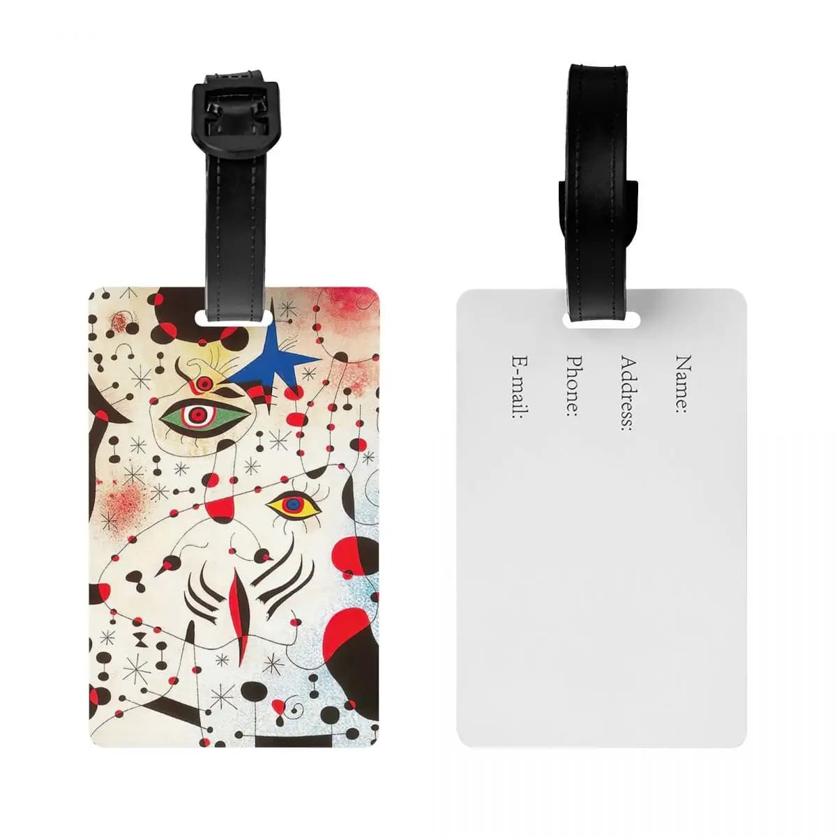 Etichette per Bagagli Joan Miro, Accessori per Valigie, Tag per Bagaglio da Viaggio, Porta Etichetta con Nome e Indirizzo