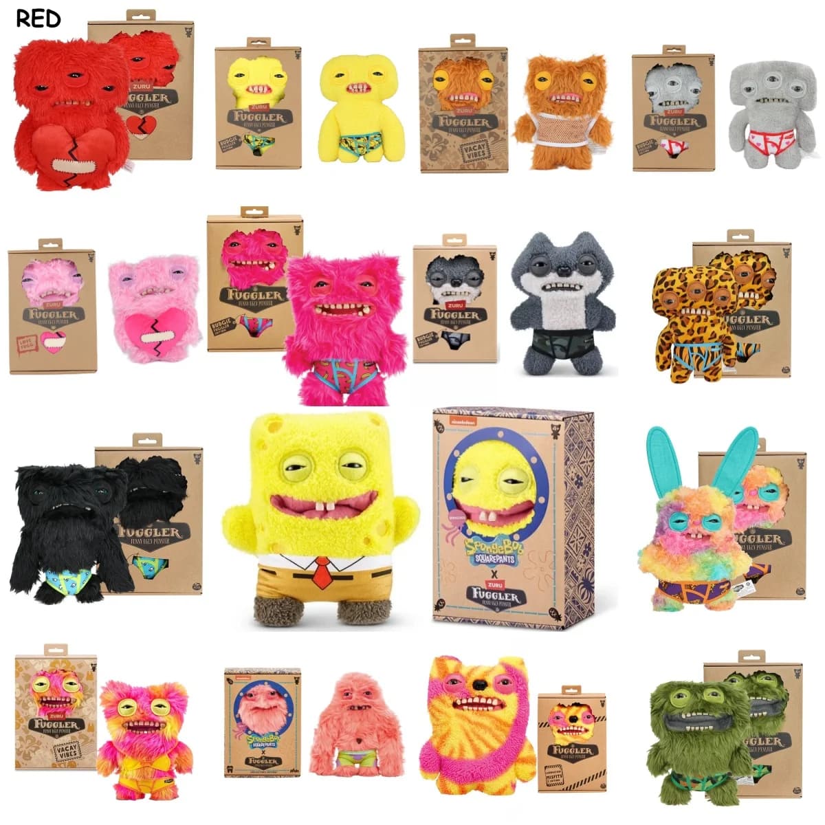 Peluche Mostro dai Denti Stravaganti Fuggler, Divertenti Animali Imbottiti della Serie Vacay Vibes Underwear