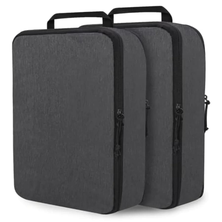 Cubi di Compressione Extra Large per Essenziali da Viaggio, Set da 2 Cubi Espandibili per Imballaggio e Compressione Bagagli
