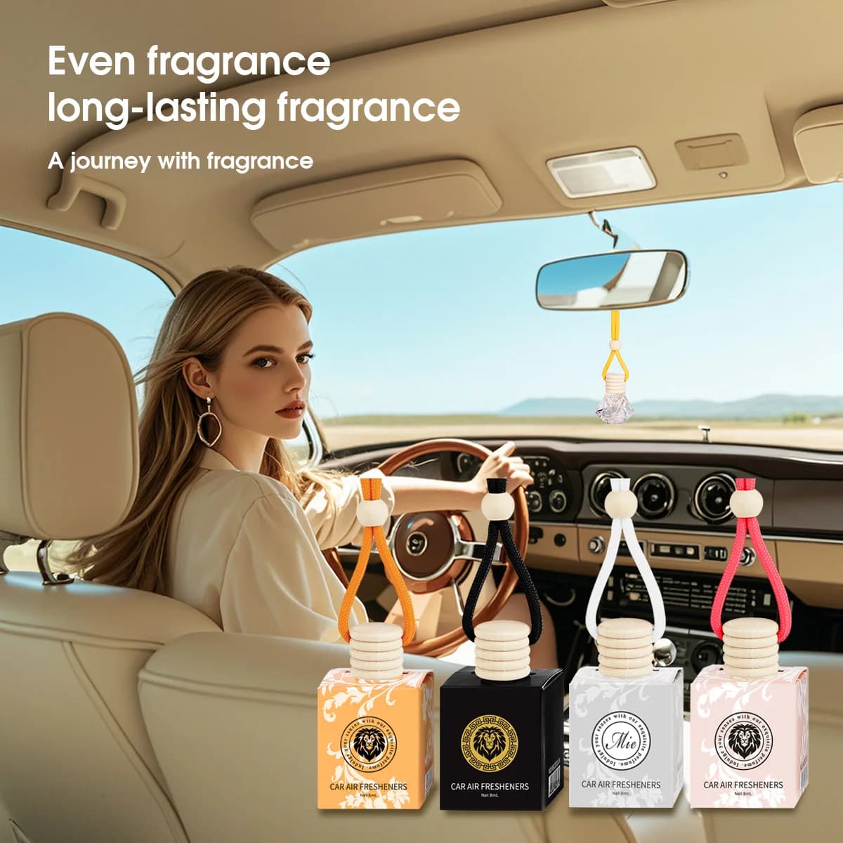 Natural fragrance for cars, scented all the way, long lasting fragrance, uniform diffusion, car deodorant