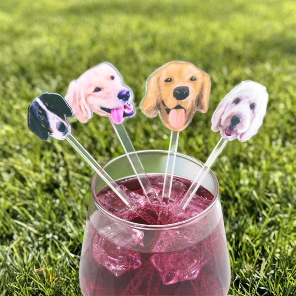 Agitatori per bevande personalizzate per animali domestici Agitatori per cocktail personalizzati Regalo di nozze Decorazione da tavolo Bevande per feste in acrilico Mescolare il souvenir del battesimo