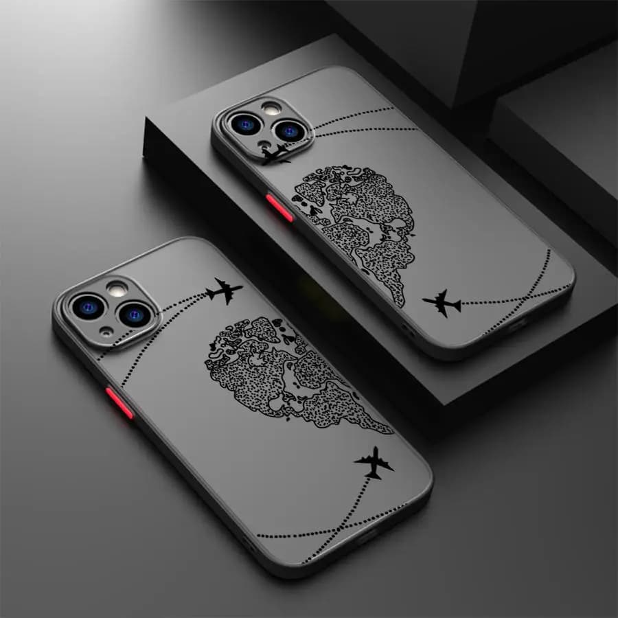 Funda Back Phone Cover Case for iPhone 17 Pro Max 15 14 17e XS XR 16 Plus 11 Air 7 8 SE 13 Mini 12 Airplane Love World