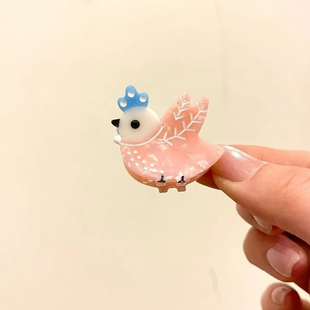Cute Cartoon Bird Hair Claw Acetate Colorful Tiny Grab Clip Mini Size Hair Accessories Hair Clip