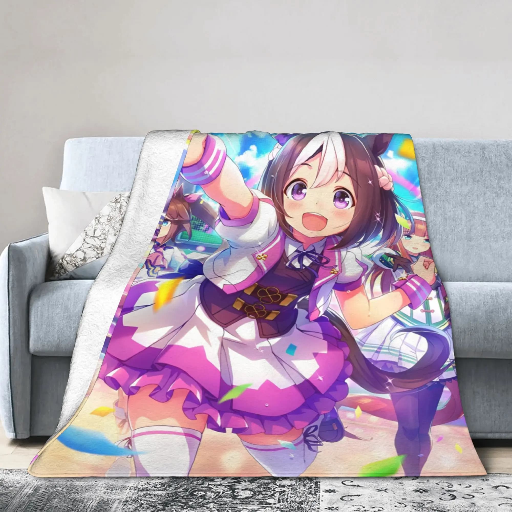 Novelty Design Uma Musume anime cartoon Blanket Soft Fleece Comfortable Throw Blankets Machine Washable