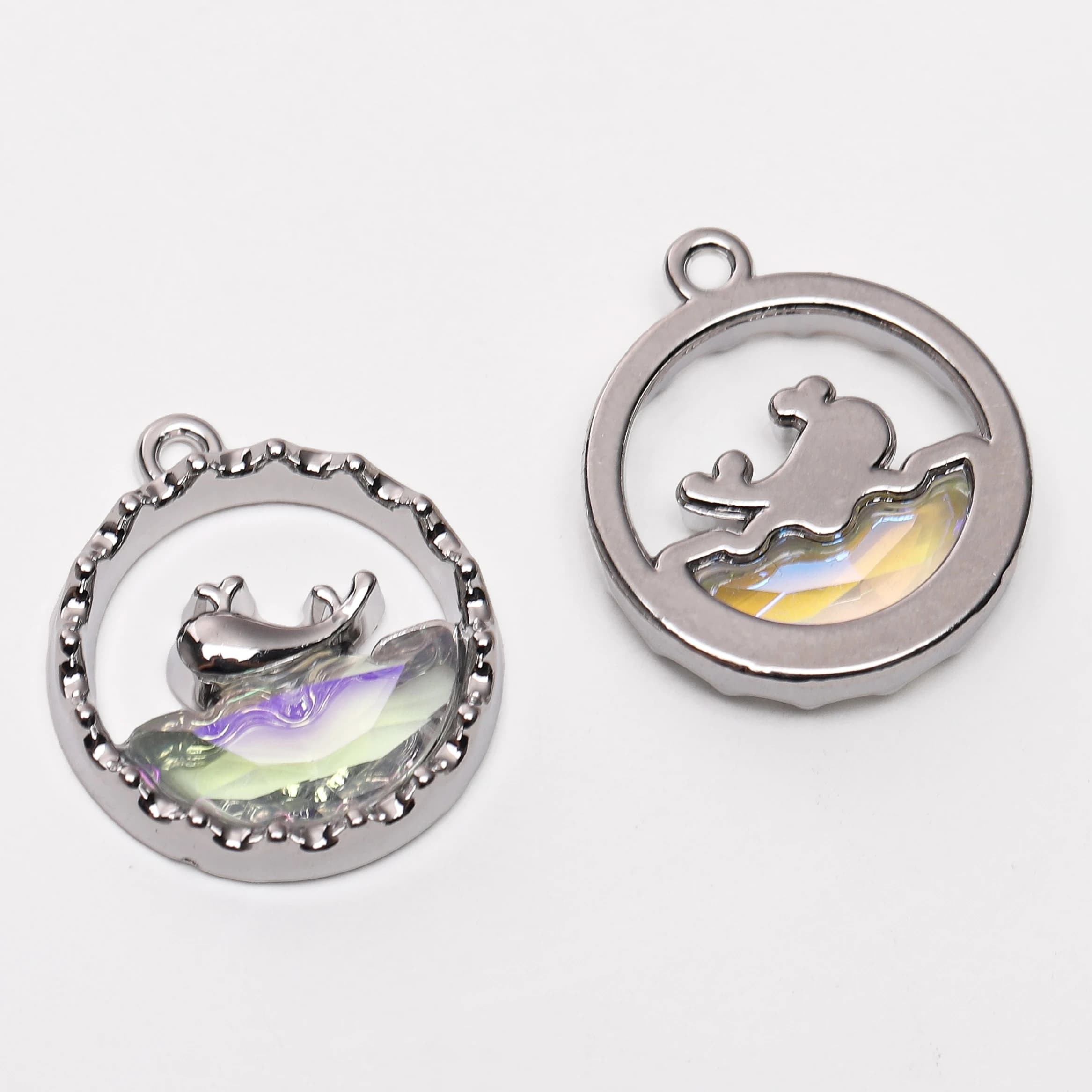 Perline di cristallo Zircone Ciondoli pendenti con coda di pesce marino per la creazione di gioielli Orecchini Collana Accessori per braccialetti fai da te Ciondoli con perline