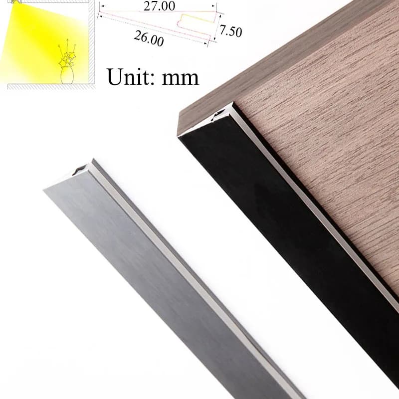 Angolo di 45 gradi obliquo verso l'interno fascio LED Strip Cabinet Layer Shelf Edge Side Bar Light DC12V 3M doppio nastro installa ultrasottile