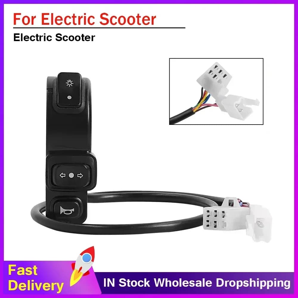 On/Off 3-in-1 Faro Indicatore di direzione Interruttore clacson Scooter elettrico ATV 4WD Moto 22mm Manubrio Interruttore parte universale